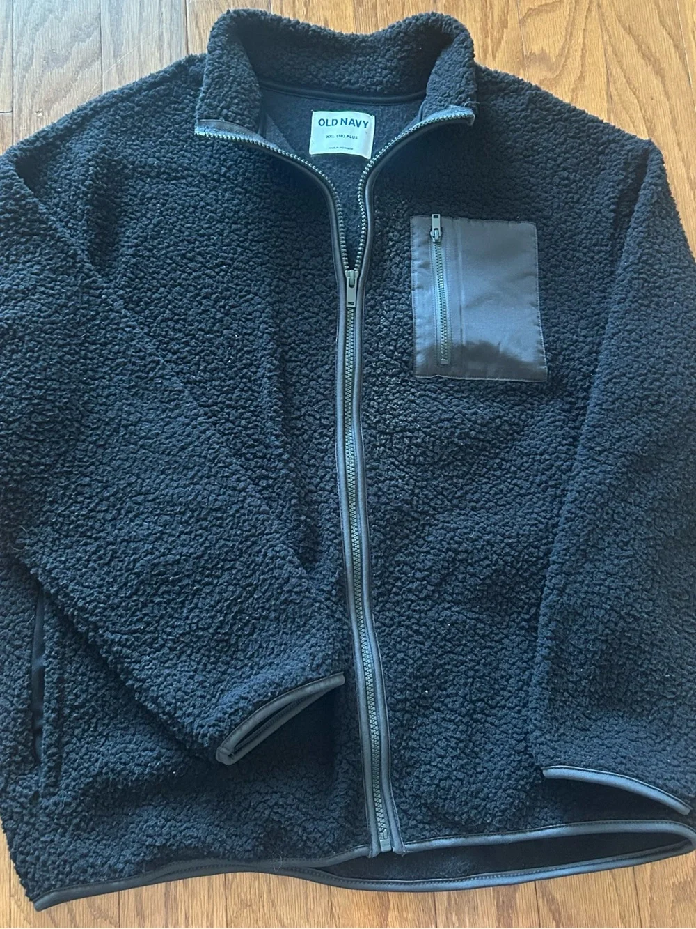 Old Navy Black Kids Sherpa Zip Jacket